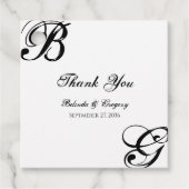 Einmalige Hochzeit mit Schwarzweiß-Script Geschenkanhänger (Vorderseite)