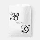Einmalige Hochzeit mit Schwarzweiß-Script Geschenktütchen (Vorderseite)