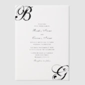 Einmalige Hochzeit mit Schwarzweiß-Script Pergament Einladungen (Vorderseite)