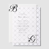 Einmalige Hochzeit mit Schwarzweiß-Script Pergament Einladungen (Versetzt (Einladung))