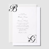 Einmalige Hochzeit mit Schwarzweiß-Script Pergament Einladungen (Versetzt)