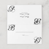 Einmalige Hochzeit mit Schwarzweiß-Script Platzkarte (Außenseite Aufgefaltet)