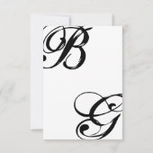 Einmalige Hochzeit mit Schwarzweiß-Script RSVP Karte (Rückseite)