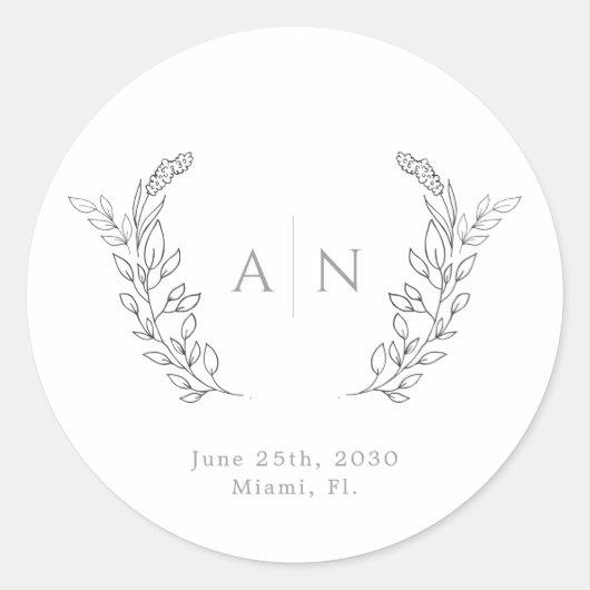 Einmalige Hochzeit Runder Aufkleber (Vorderseite)