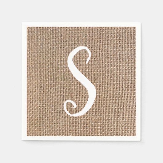 Einmalige Hochzeit von Burlap Look Serviette (Vorderseite)