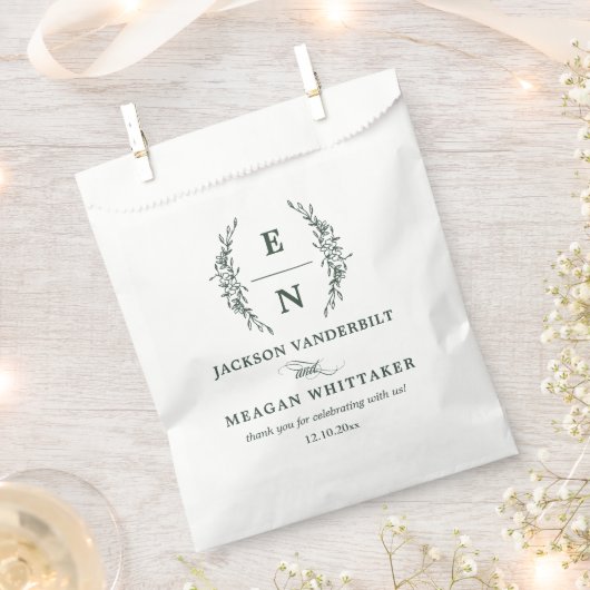 Einmalige Hochzeit von Floral gestapelten Initiale Geschenktütchen (Ausgeschnitten)