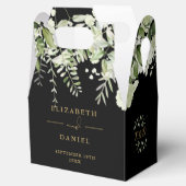Einmalige Hochzeit von Schwarz-Gold-Blumengrün Geschenkschachtel (Geöffnet)