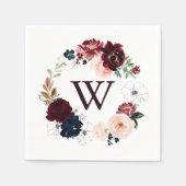 Einmalige Hochzeit von Watercolor Illustriert Fall Serviette (Vorderseite)