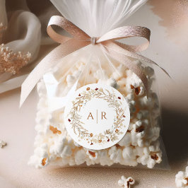 Einmalige Hochzeit von Wildblumen Runder Aufkleber