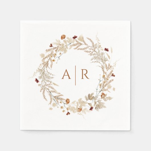 Einmalige Hochzeit von Wildblumen Serviette (Vorderseite)