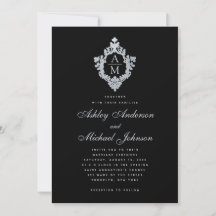 Einmalige Hochzeitkalligraphie des Vintagen Wappen