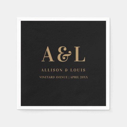 Einmalige Hochzeitstiefel-Minimalistisch-Schwarz Serviette (Vorderseite)