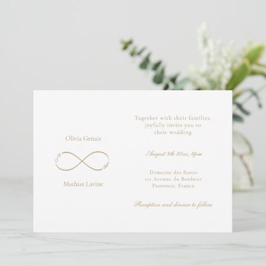 Einmalige Liebe-Monogram-Elegant-Hochzeit Einladung (Stehend Vorderseite)