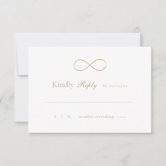 Einmalige Liebe-Monogram-Elegant-Hochzeit RSVP Karte (Vorderseite)