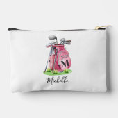 Einmalige Rosa Bezeichnung Monogramm Zubehörtasche (Rückseite)