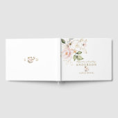 Einmalige Rosa Blush-Blume Monogram-Hochzeit Gästebuch (Voll)