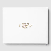 Einmalige Rosa Blush-Blume Monogram-Hochzeit Gästebuch (Rückseite)