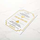 Einmalige Schwarz-, Gold- und White Art Deco-Hochz Folieneinladung (Gedreht)