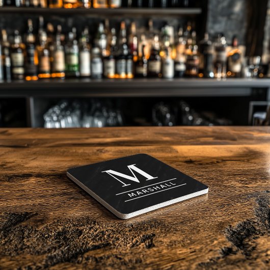 Einmalige Schwarz-Personalisiert-Familie Steinuntersetzer