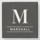 Einmalige Schwarz-Personalisiert-Familie Steinuntersetzer (Vorderseite)