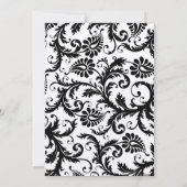 Einmalige Schwarz-Weiß-Damaskus-Hochzeit Einladung (Rückseite)