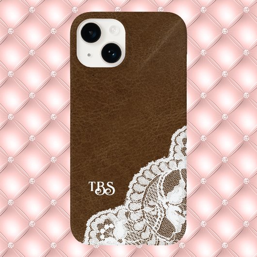 Einmalige Siebdruckmonogramm für Leder und Spitzen Case-Mate iPhone Hülle