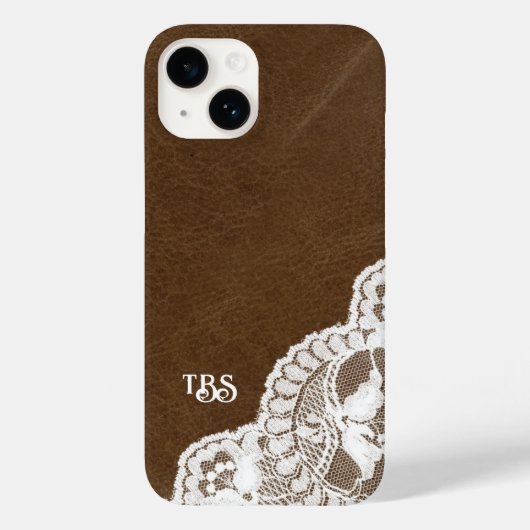 Einmalige Siebdruckmonogramm für Leder und Spitzen Case-Mate iPhone Hülle (Rückseite)