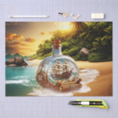 Einmalige und phantastische Flasche mit Schiff Seidenpapier (Handwerk)