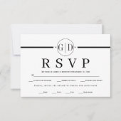Einmalige und schwarz-weiße Trauung RSVP Karte (Vorderseite)