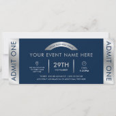 Einmalige Vergabe eines Navy & Silver Event Ticket Einladung (Vorderseite)