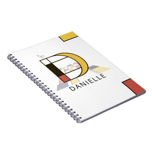 Einmaliger Neoplasticism Style Monogram. Letter D Notizblock (Rechte Seite)