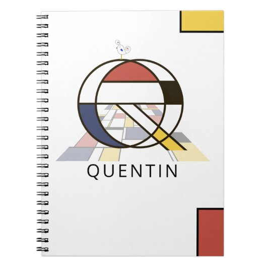 Einmaliger Neoplasticism Style Monogram. Letter Q Notizblock (Vorderseite)