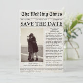 Einmaliges Foto Hochzeit speichern Sie das Datum Einladung (Stehend Vorderseite)