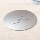 Einmaliges Gold Silver für das benutzerdefinierte  Runder Pappuntersetzer (Angewinkelt)