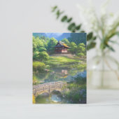 Einmaliges Haus am Fluss Postkarte (Stehend Vorderseite)