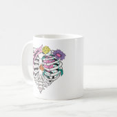 Einmaliges Herzskelett Anti Valentine Kaffeetasse (Vorderseite Links)