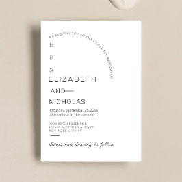 Einmaliges Hochzeitsschema für Schwarz/Weiß Einladung