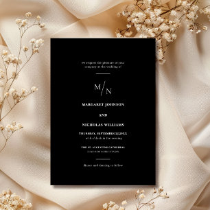 Einmaliges Hochzeitsschema für Schwarz/Weiß Einladung
