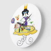 Einmaliges Mädchen mit einem Festtisch Große Wanduhr (Winkel)