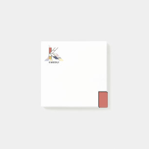 Einmaliges Monogramm moderner Kunst. Buchstabe K Post-it Klebezettel