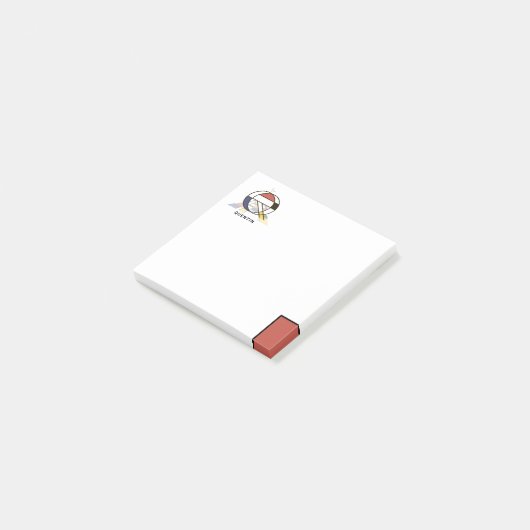 Einmaliges Monogramm moderner Kunst. Buchstabe Q Post-it Klebezettel (angewinkelt)