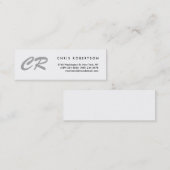 Einmaliges Pinselskriptmonogramm Minimalistisch Mini Visitenkarte (Vorne/Hinten)