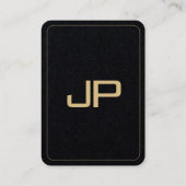 Einmaliges Premium-Schwarz-Gold-Text-Monogramm Visitenkarte (Rückseite)
