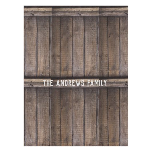 Einmaliges Rustikales Holzmonogramm Tischdecke (Vorderseite)