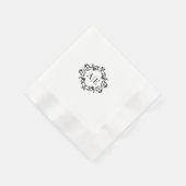 Einmaliges Schwarz-Weiß-Wappen-Monogramm-Hochzeit Serviette (Ecke)