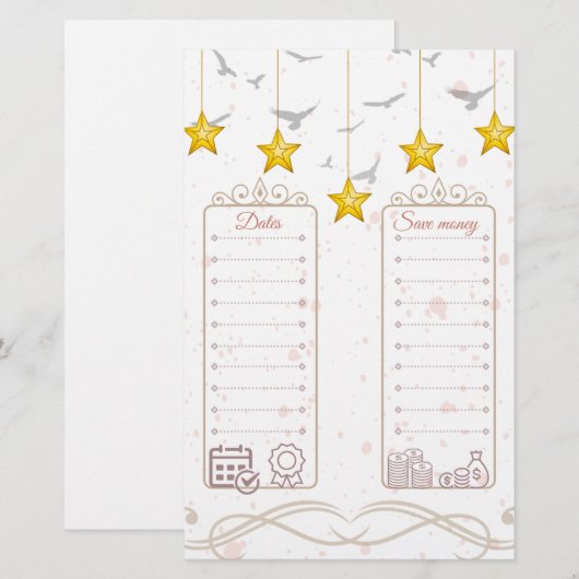 Einnahmen und Rettend Tracker-Haushalt   Briefpapier (Vorne/Hinten)