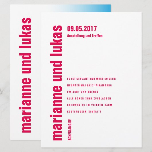 EinŌ Puristisch Einladung (Vorne/Hinten)