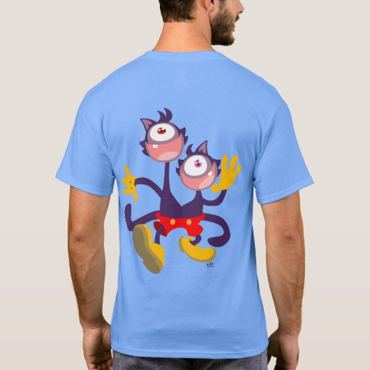 Einokulare Katzen in Tandem T - Shirt laufen (hint (Rückseite)