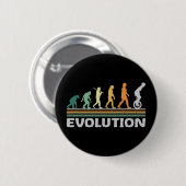 Einrad Circus Artist Evolution Retro Funny Button (Vorne & Hinten)