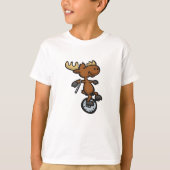 Einrad-Elch| Hintergrundfarbe T-Shirt (Vorderseite)